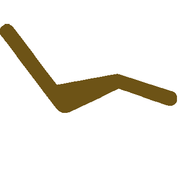 The image shows a graphic representation of a person lounging on a chair with their legs crossed, which is stylized with a simplistic design using only two colors against a black background.